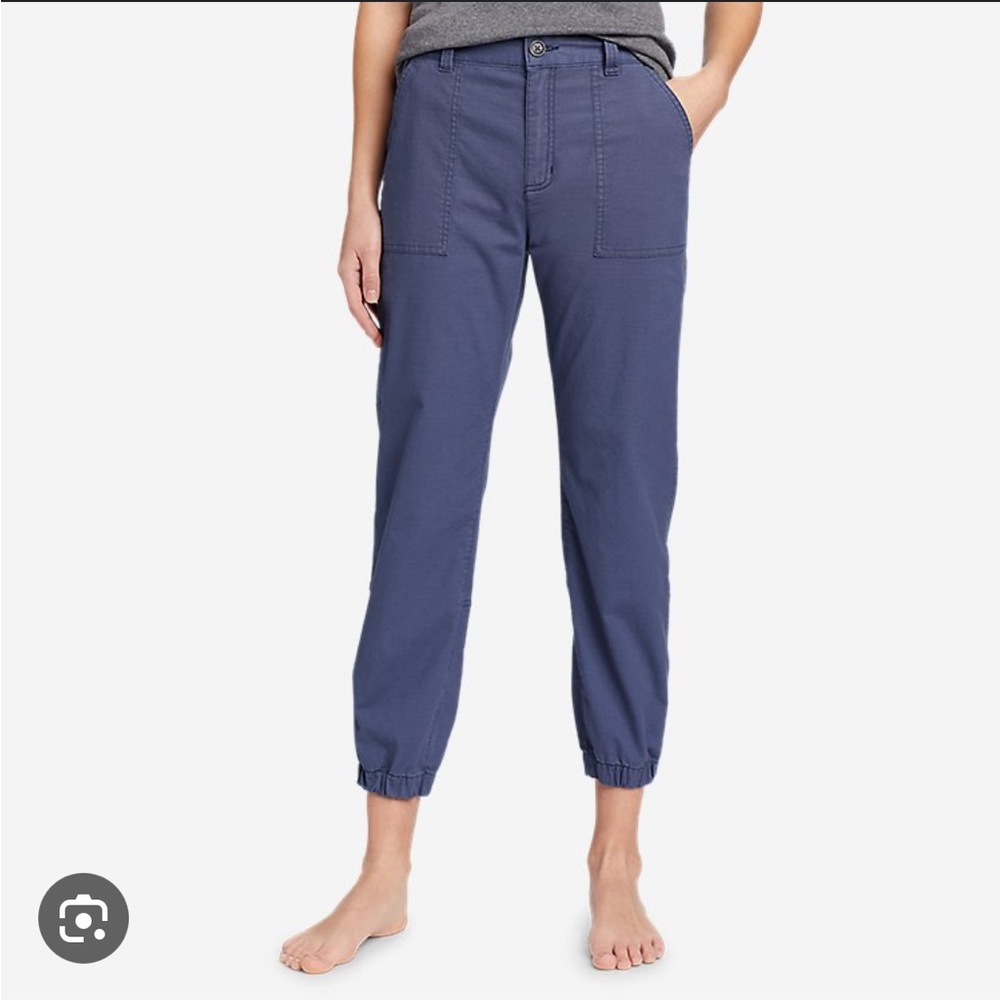 Women’s Elastic-Cuff Utility Jogger Pants in Slate Blue